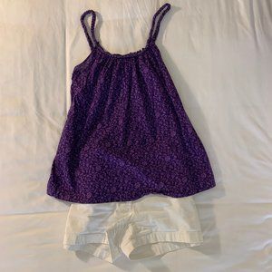 GAP Purple Floral Tank with Adjustable Strap